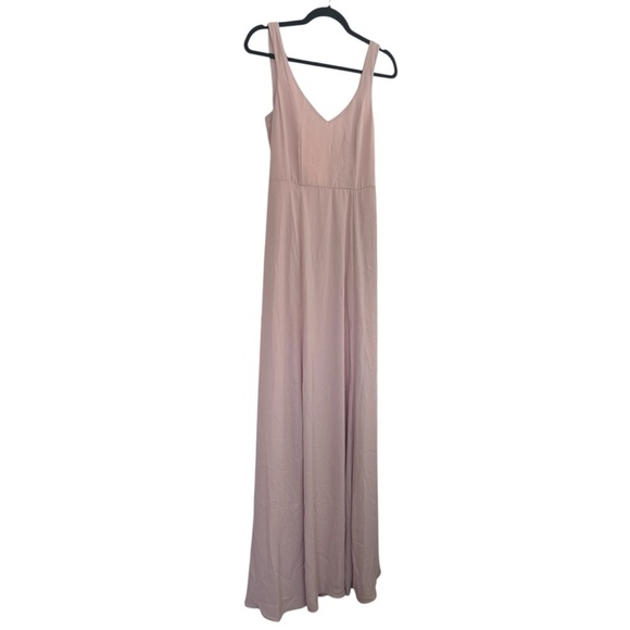 NWT Show Me Your Mumu Jenn Maxi Dress in Blush PInk V Neck Chiffon Size Small - Picture 3 of 7